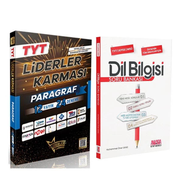 Liderler Karması TYT Paragraf Denemeleri ve AKM Dil Bilgisi Soru Bankası Seti 2 Kitap ürün görseli 1