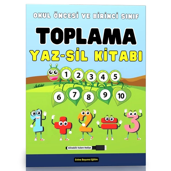 Okul Öncesi ve Birinci Sınıf TOPLAMA Öğreten YAZ-SİL Kitabı ürün görseli 1
