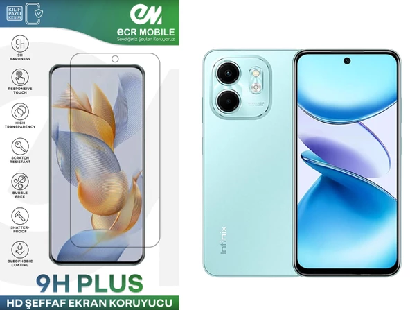 Infinix Smart 9 Ekran Koruyucu 9H Esnek Nano Cam Tam Uyumlu Şeffaf ürün görseli 1
