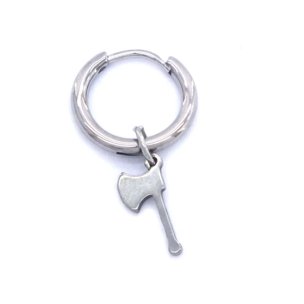 BZ 316l Çelik Unisex Tek Balta Küpe UNK-484 ürün görseli 1