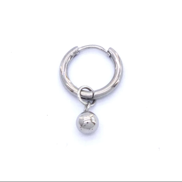 BZ 316L Çelik  Unisex Tek  Küre Küpe UNK-480 ürün görseli 1