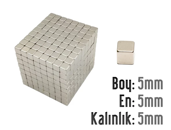 Neodyum Mıknatıs Küp 5x5x5mm  4 adet ürün görseli 1
