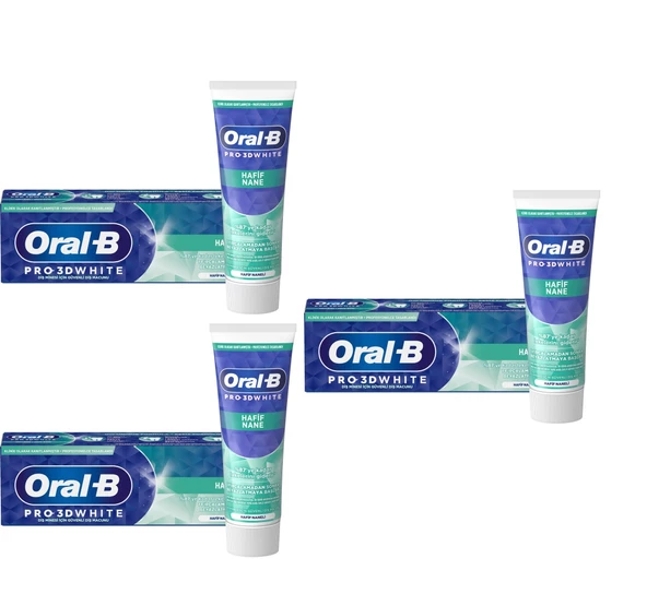 Oral-B Pro 3d White Hafif Nane Diş Macunu 75 Ml 3 Adet ürün görseli 1