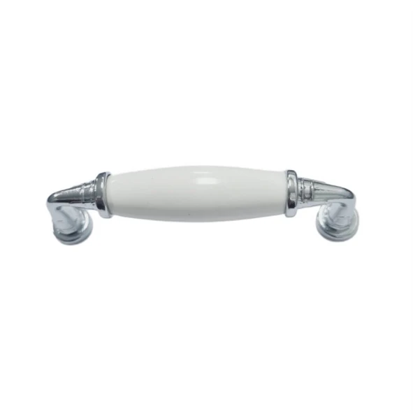 PORSELEN BEYAZ KULP KROM AYAK 96 MM / 5 ADET ürün görseli 1