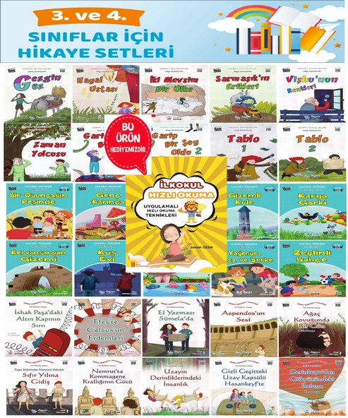 3.ve 4.Sınıflara Uygun Öğretmen Tavsiyeli Okumayı Sevdiren, Maceralı, Eğlenceli, 30 lu Hikaye Seti ürün görseli 1