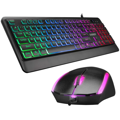 EVEREST KM-R59, FORZA, Rainbow Isikli, Türkçe Q, USB Kablolu, Gaming, Klavye Mouse Set ürün görseli 1