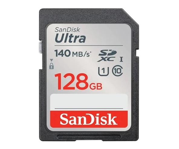 Sandisk 128GB Ultra 140MB/s SDHC/SDXC Class 10 UHS-I SDSDUNB-128G-GN6IN Hafıza Kartı ürün görseli 1