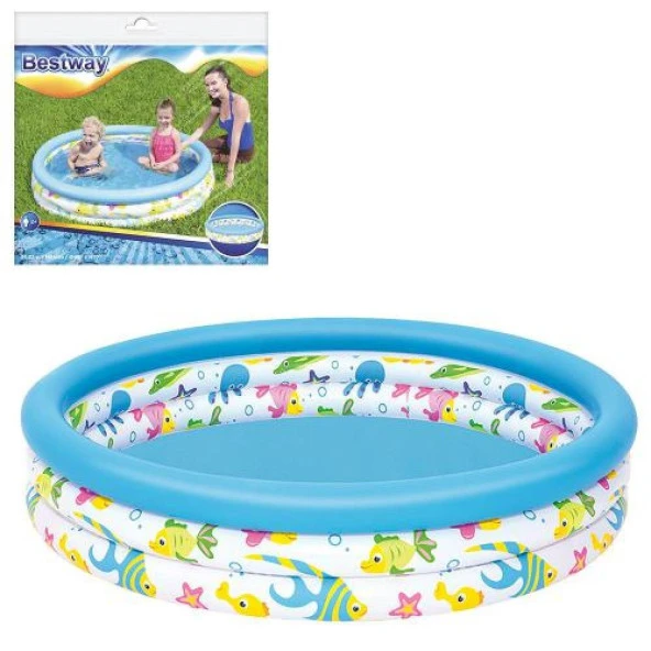 Su Pompalı Bestway 51009, 3 Boğum Desenli Çocuk Havuzu, 122x25 cm ürün görseli 1