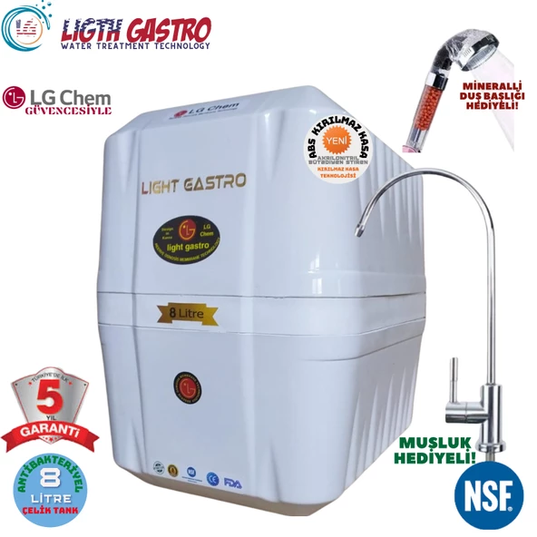 LİGHT GASTRO BEYAZ 8 LİTRE 7 FİLTRE 14 AŞAMA SU ARITMA CİHAZI ürün görseli 1