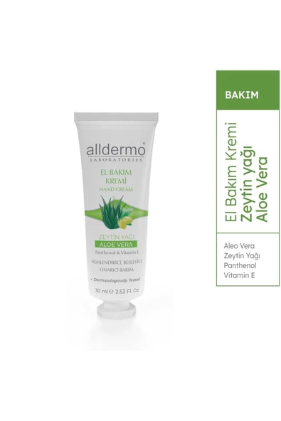Alldermo El Bakım Kremı Aloe Vera Zeytınyagı 30 Ml ürün görseli 1