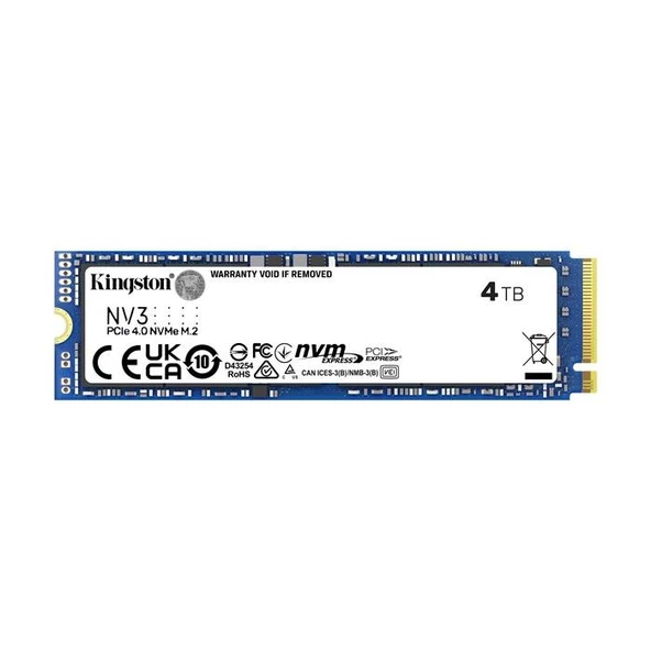 Kingston Nv3 4Tb Snv3S/4000G M.2 Nvme 6000-5000 Mbs Ssd ürün görseli 1