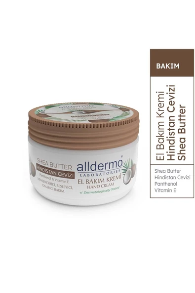 Alldermo El Bakım Kremı Shea Butter Hındıstan Cevızı 250 ml ürün görseli 1
