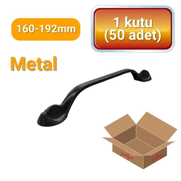 50 Adet Aras Mat Siyah Metal Mobilya Kulpu 160mm - 192mm ürün görseli 1
