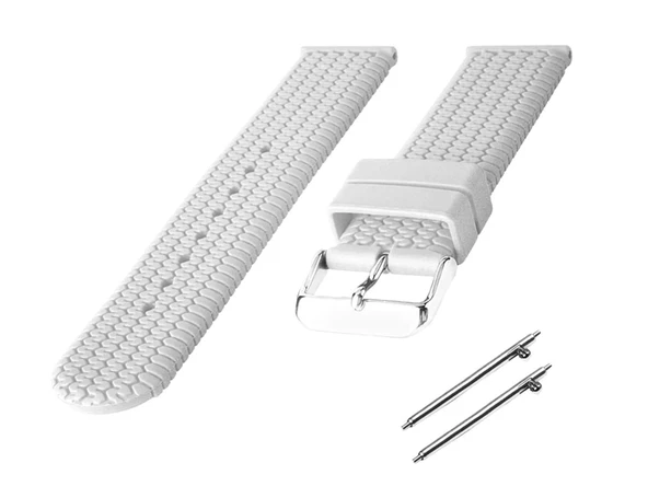 Fado 24  mm Akıllı Pimli  silikon  Baskılı Desenli Beyaz Saat Kordonu Kayışı(77) ürün görseli 1