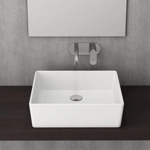 Bocchi Milano Çanak Lavabo 50 cm Mat Beyaz 1215-002-0125 ürün görseli 1