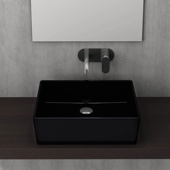Bocchi Milano Çanak Lavabo 50 cm Parlak Siyah 1215-005-0125 ürün görseli 1