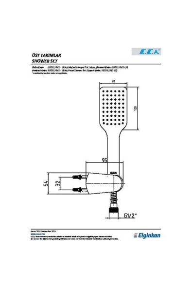 E.C.A. 1021173 Tiera Mafsallı Duş Seti - Resim 2