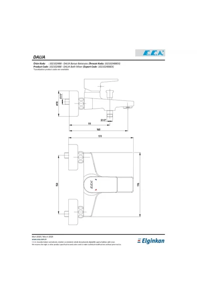 E.C.A. Dalia 102102488 Banyo Bataryası - Resim 2