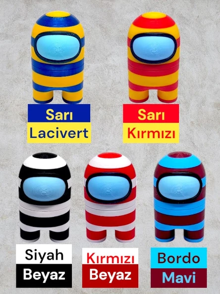 AmongUs Taraftar, Mıknatıslı, Çizgili Yeni Tasarım Among Us 6 cm ürün görseli 1