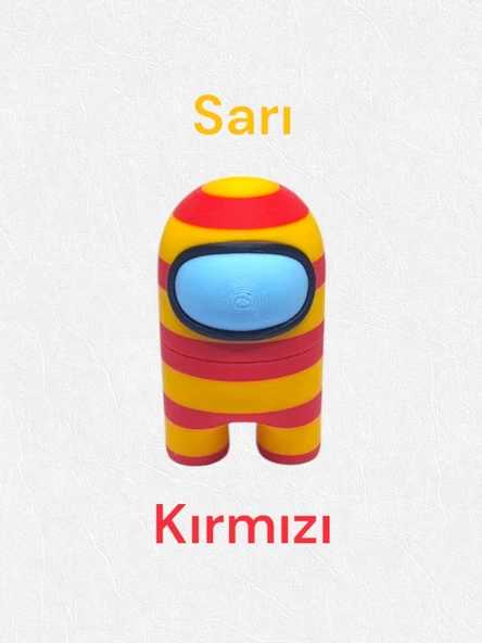AmongUs Taraftar, Mıknatıslı Çizgili Yeni Sarı-Kırmızı Among Us ürün görseli 1