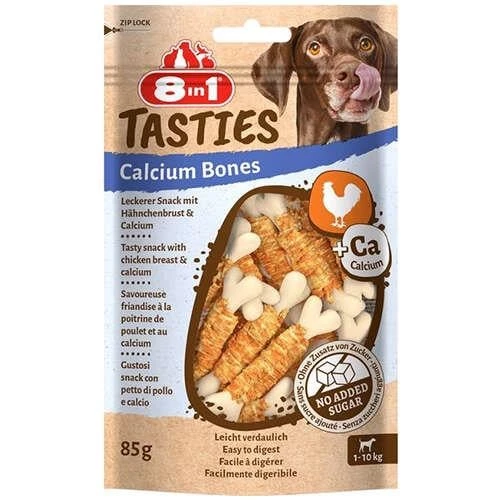 8in1 Tasties Calcium Bones Tavuk Sargılı Köpek Ödülü 85gr ürün görseli 1