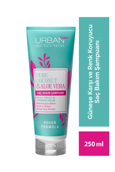 Pure Coconut & Aloe Vera Boyalı Saçlara Özel Renk Koruyucu Şampuan-250ml-vegan ürün görseli 1