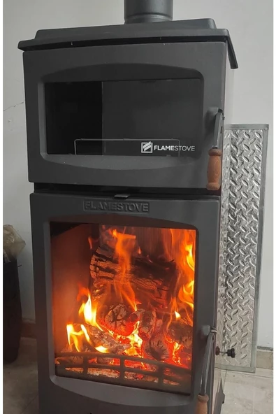 flamestove  Lodi Gurme Tek Camlı Kuzineli (füme) Döküm Soba ürün görseli 1