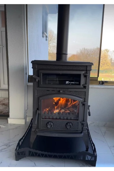 flamestove  Sirius Mega-yk Tek Camlı Yan Kapaklı Kuzineli Döküm Soba ürün görseli 1