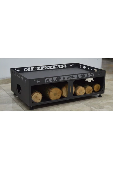 flamestove  Lazer Kesim Sac Odunluklu Soba Altlığı(60X90CM) ürün görseli 1