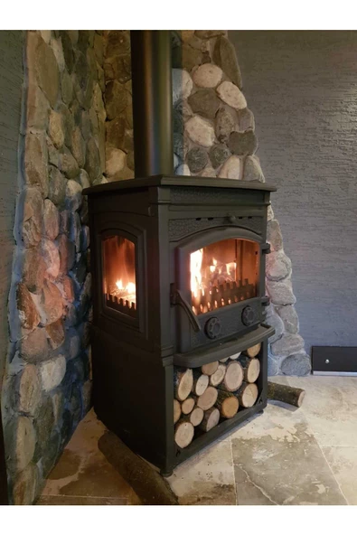 flamestove  SİRİUS ULTRA YK STYLE 3 CAMLI YAN KAPAKLI ODUNLUKLU ŞÖMİNE ürün görseli 1