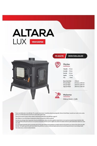 flamestove  Altara Lüx Yk Döküm Soba - Resim 8
