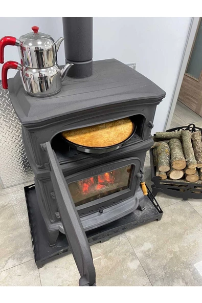 flamestove  Altara Premium Yk Tek Camlı Kuzineli Yan Kapaklı Döküm Soba ürün görseli 1