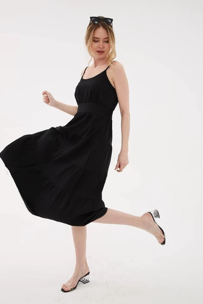 FASHION FRIENDS KADIN İP ASKILI ELBİSE 23Y-ELB0321K1 ürün görseli 1