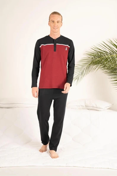 Estiva 23407 Erkek Kışlık Yuvarlak Yaka Penye Pijama Takımı ürün görseli 1