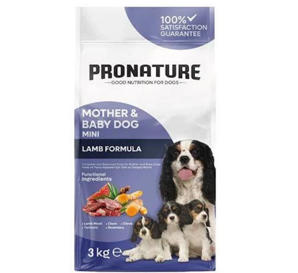 Pronature Mother&Baby Kuru Köpek Maması (Mini) Kuzu Etli 3 Kg*3 Adet ürün görseli 1