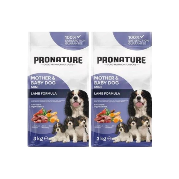 Pronature Mother&Baby Kuru Köpek Maması (Mini) Kuzu Etli 3 Kg*2 Adet ürün görseli 1