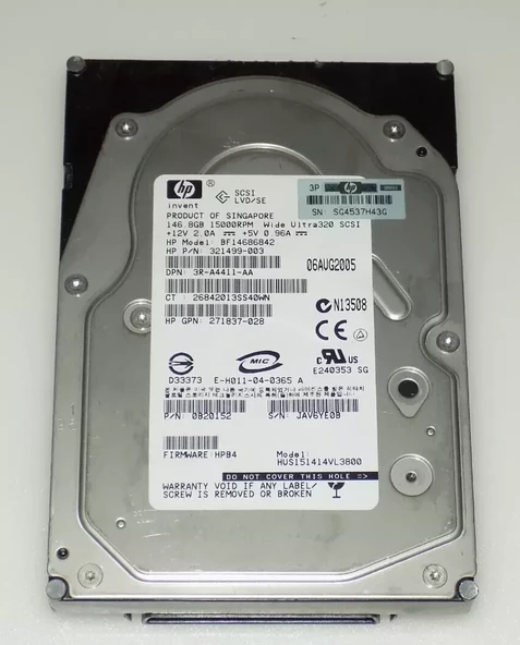 HP BF1468A4B3 146.8 GB 15K ULTRA 320 SCSI HARD DRIVE GARANTİLİTEŞHİR ÜRÜNÜ ürün görseli 1
