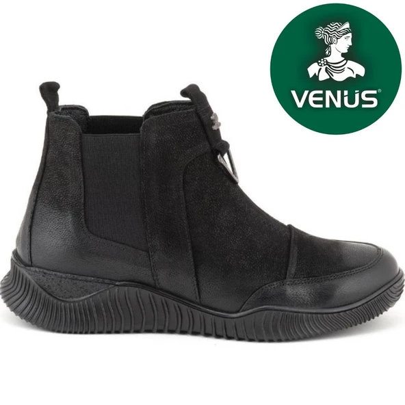 Venüs Digi Hakiki Deri Düz Kaymaz Taban Ortopedik Kadın Bot ürün görseli 1