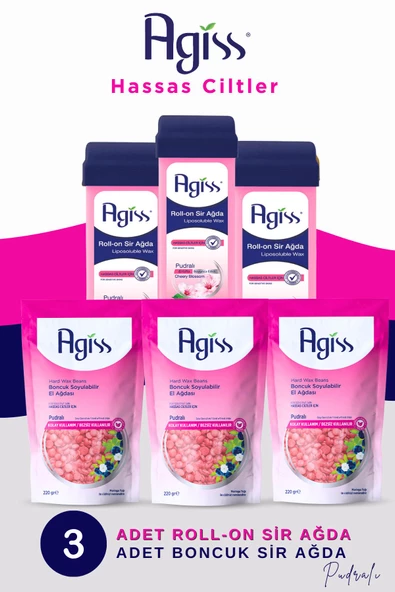 Hassas Ciltler İçin Roll-On Ağda ve Boncuk Ağda Seti-3’lü Pudralı Roll-On + 3’lü Pudralı Boncuk Ağda ürün görseli 1