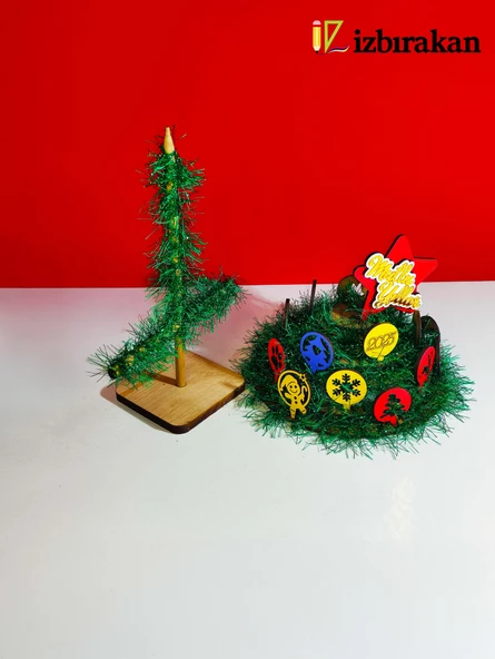 Mini Süslü Spiral Yılbaşı Ağacı 30cm - Resim 2