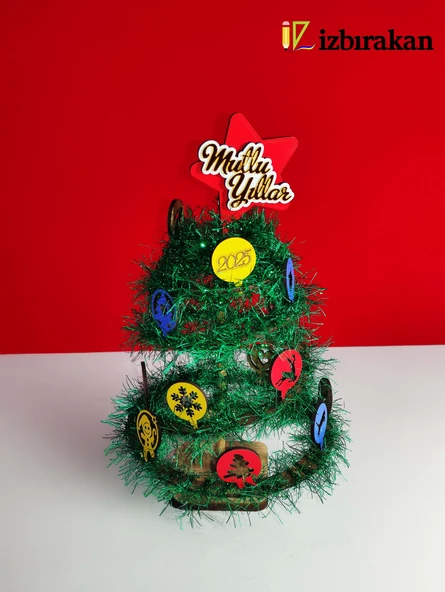 Mini Süslü Spiral Yılbaşı Ağacı 30cm ürün görseli 1