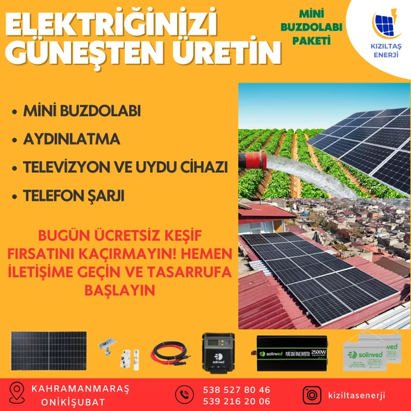 MİNİ BUZDOLABI BAĞ EVİ SOLAR ENERJİ PAKETİ ürün görseli 1