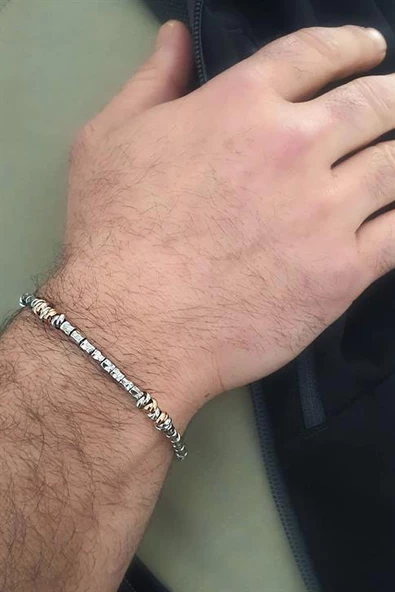 İtalyan Tasarımı 925Ayar Gümüş Trend Erkek Bileklik Özel Seri ürün görseli 1