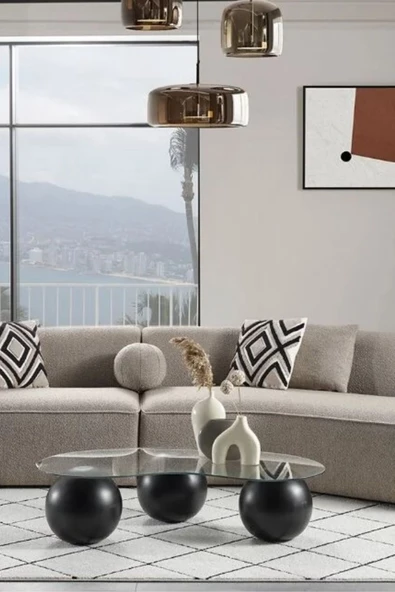 CARBONE Dsin,top Ayaklı Orta Sehpa, 3 Toplu Sehpa,top Sehpa,orta Sehpa ürün görseli 1