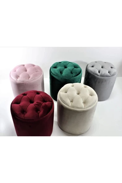 CARBONE DESİN Puf Bench ,Puffy,Ayak Ucu Puf ,Ayak,Yuvarlak Puf- Makyaj Masası Pufu ürün görseli 1