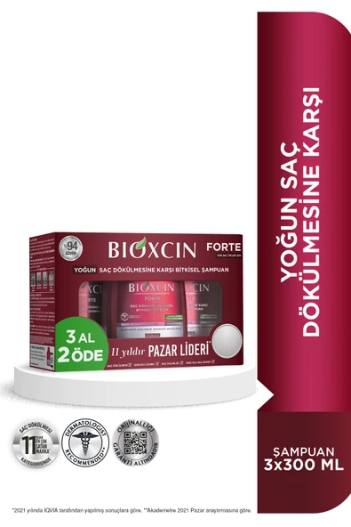 Bioxcin Forte 300 ml 3 Al 2 Öde Şampuan - Yoğun Dökülme Şampuanı ürün görseli 1