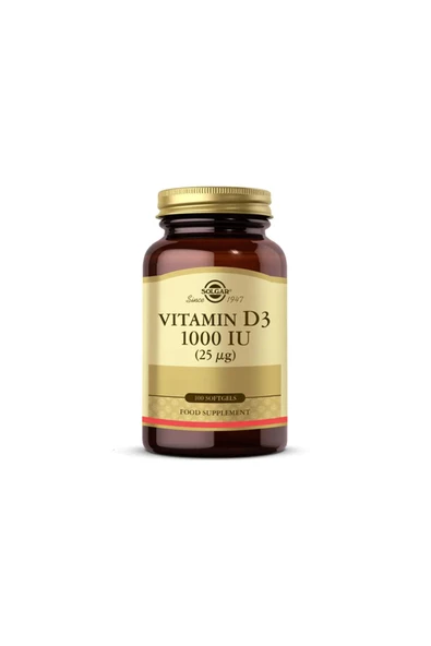 Solgar Vitamin D3 1000 Iu 100 Yumuşak Kapsül ürün görseli 1