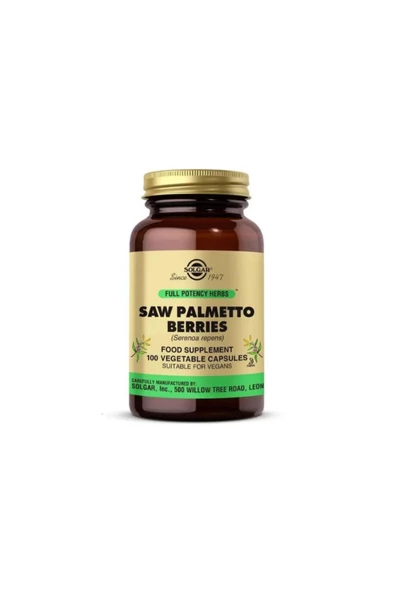 Solgar Saw Palmetto Berries 100 Kapsül ürün görseli 1