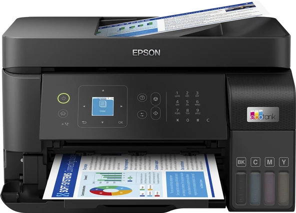 Epson EcoTank L5590 Wi-Fi + Tarayıcı + Fotokopi + Faks Renkli Çok Fonksiyonlu Tanklı Mürekkep Püskürtmeli Yazıcı ürün görseli 1