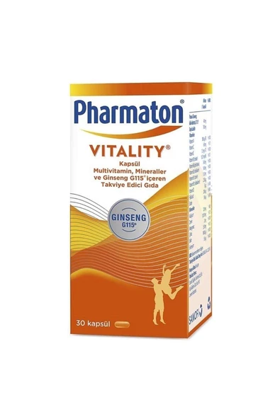 Pharmaton Vitality 30 Tablet - Ginseng G115, Multivitamin Ve Mineraller ürün görseli 1